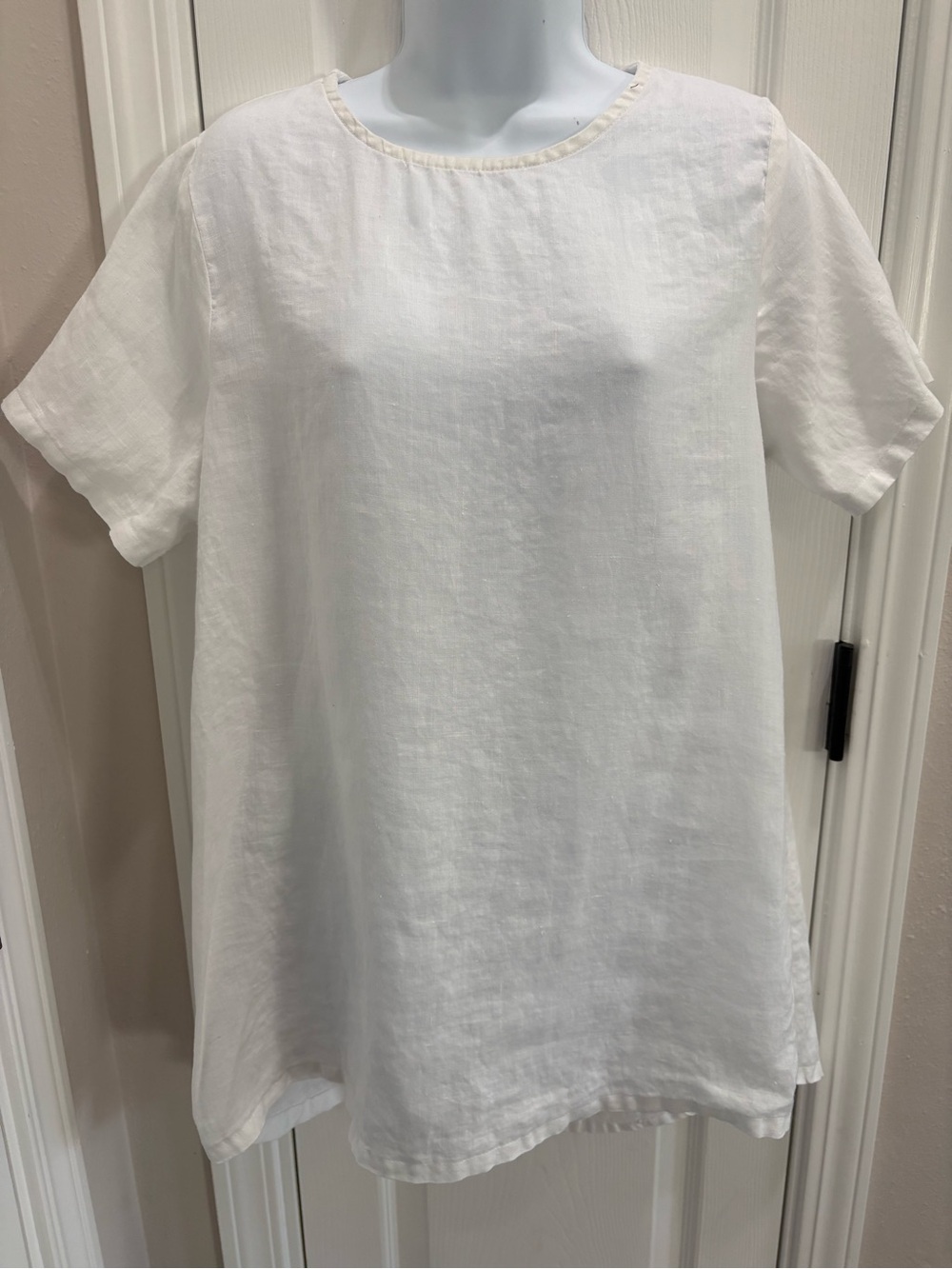 Oversized  Off White Hemp Short Sleeve Tunic
